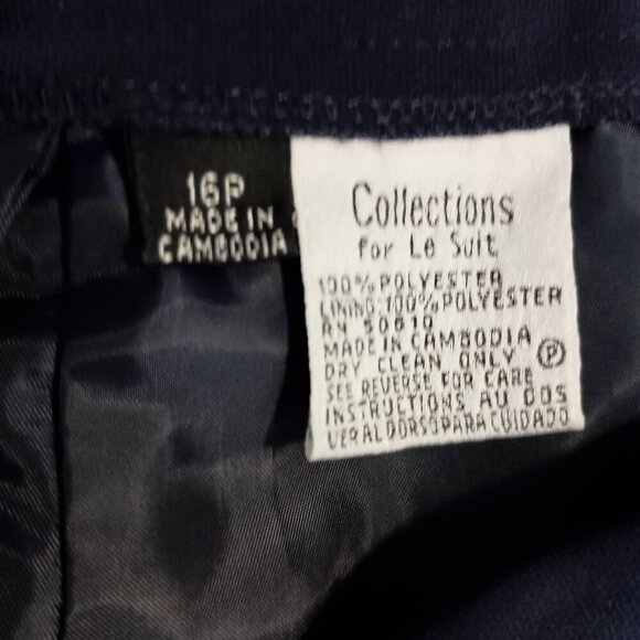 Collections Le Suit Navy Blue Dress Pants Petite 16P Side Zip Lined Women - Picture 4 of 4